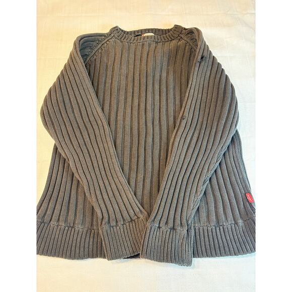 Levi's Women's Ribbed Gray Sweater 100 % Cotton Size M Flawed - Picture 1 of 9